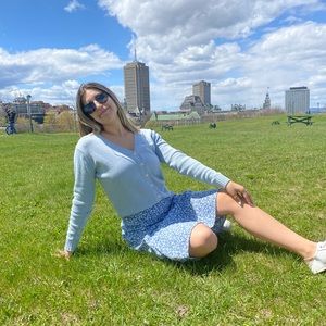 Brandy Melville short light blue cardigan